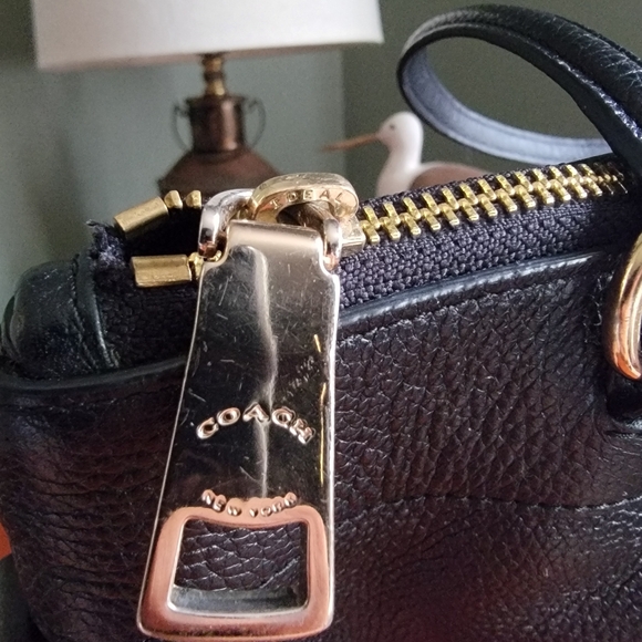 Coach Black Pebbled Leather Tote F54687 - Picture 8 of 16